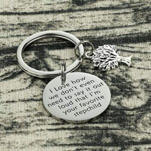 Ahaeth Jewelry Stepmom Gift Keychain Ideas for Women Men Funny Best Stepdad Keychains Gifts Stepmom Keychain