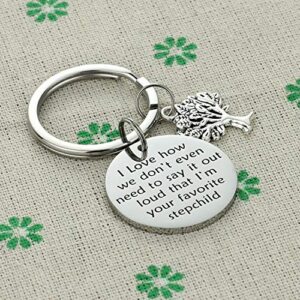 Ahaeth Jewelry Stepmom Gift Keychain Ideas for Women Men Funny Best Stepdad Keychains Gifts Stepmom Keychain