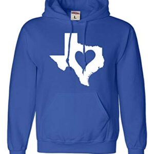 Go All Out X-Large Royal Mens I Love Texas I Heart Texas Sweatshirt Hoodie