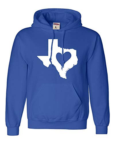 Go All Out X-Large Royal Mens I Love Texas I Heart Texas Sweatshirt Hoodie