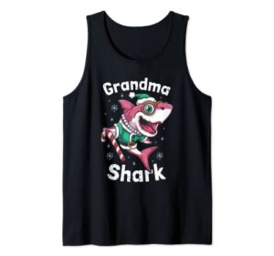 matching grandma shark christmas stocking stuffer gift tank top