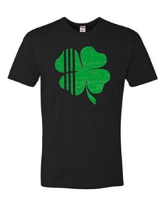 go all out medium black adult distressed shamrock st. patrick’s day irish pride deluxe t-shirt