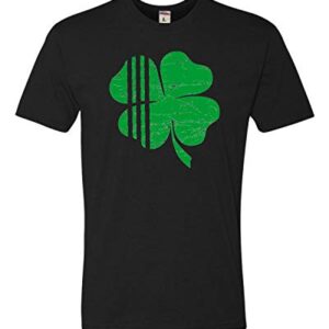 Go All Out Medium Black Adult Distressed Shamrock St. Patrick's Day Irish Pride Deluxe T-Shirt