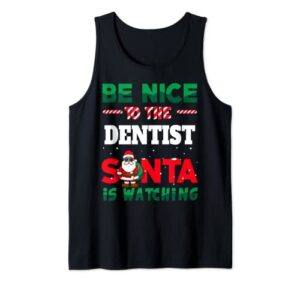 dental hygiene gift ugly christmas be kind to the dentist tank top