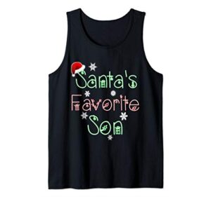 santa’s favorite son stocking stuffer x-mas gift tank top