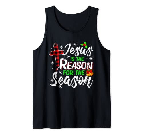 Jesus The Reason Christmas Stocking Stuffer Funny Xmas Tank Top