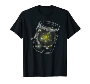 adorable mason jar fireflies lightning bugs t-shirt