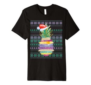 ugly christmas santa costume christmas pineapple lovers premium t-shirt