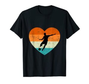 soccer lovers heart love retro valentines day t-shirt