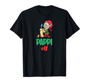 men’s festive matching family christmas gift for pappi elf t-shirt