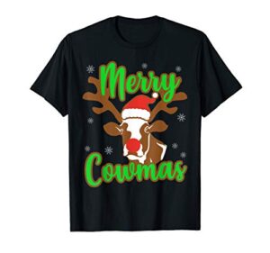 cow lovers ugly christmas funny gift stocking stuffer mom t-shirt