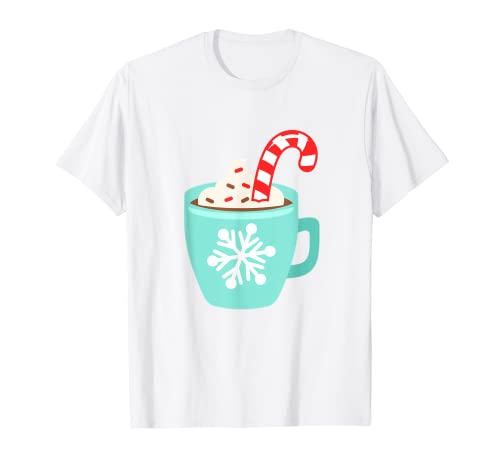 Hot Cocoa With Candy Cane Cream Xmas Christmas Lover T-Shirt