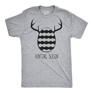 mens easter egg hunting season hunt funny deer bunny gift for adult t shirt (light heather grey) – xl