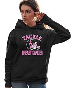 go all out large black mens tackle breast cancer football sweatshirt hoodie