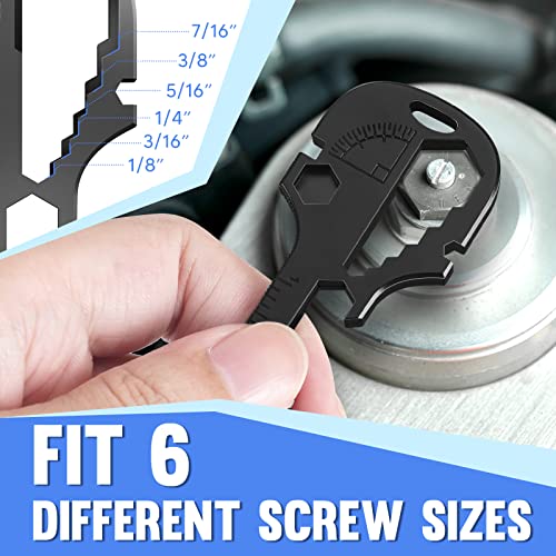 EVERSEE Stocking Stuffers for men Key Shaped Pocket Tool for Keychain, 18 in-1 Multitool Key with Keychain, Bottle Opener, Screwdriver, Ruler, Wrench, Bit Driver, File Bike Spoke Key TSA Friendly