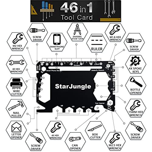 Multi purpose survival Pocket tool - 43 in 1- wallet credit card size Ninja Tactical Multitool Christmas Gifts Stocking Stuffers for Men (1 PACK)