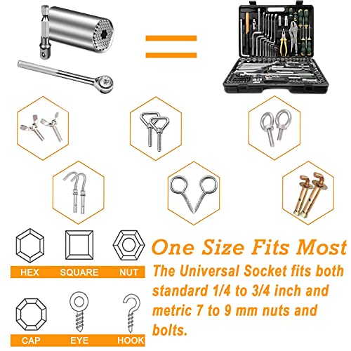 Gifts for Men,Stocking Stuffers for Men Mens Gifts for Christmas Mens Stocking Stuffers Universal Socket Tool - Super Socket Universal Socket Men Stocking Stuffers for Christmas Socket Wrench Set