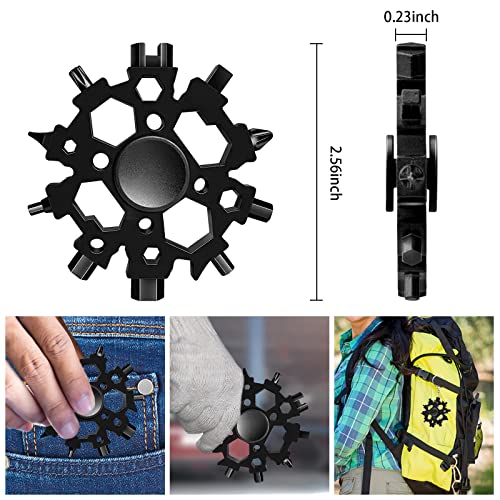 Gifts for Men/Dad ,Stocking Stuffers For Men,from Daughter Son,Christmas Gifts for Fathers day,Snowflake Multitool ,22-in-1 Multi tool with Fidget Spinner Function.Multitool for Cycling,Skiing,Outdoor