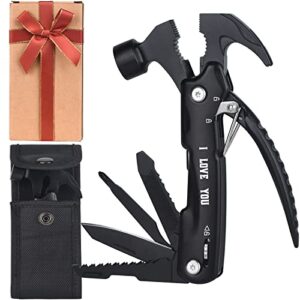 multitool hammer pliers-compact multitool camping accessories tool pliers saw and more-including bag and gifts box-stocking stuffers for men, christmas gifts for men dad