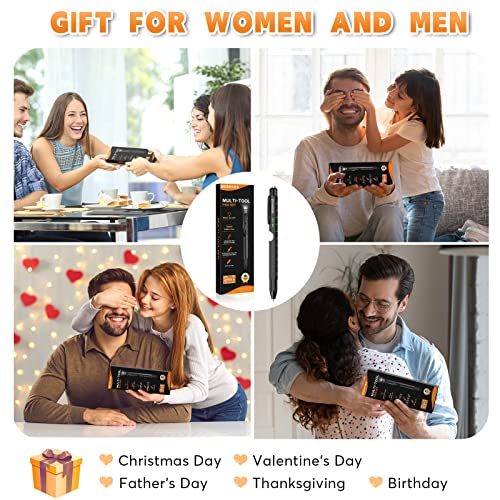 Gifts for Men Dad, 9 in 1 Multitool Pen, Christmas Gift for Men, Gadgets for Men, Tool Gifts for Dad from Kids, Gifts for Husband, Boyfriend, Grandpa Christmas Stocking Stuffers for Men (Black)