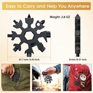 Stocking Stuffers Christmas Gifts for Men - 18-in-1 Snowflake Multitool - Cool Gadgets Mens Gifts for Dad Boyfriend Husband Him - Bottle Opener/Flat Phillips Screwdriver/Wrench for Camping, Repairing