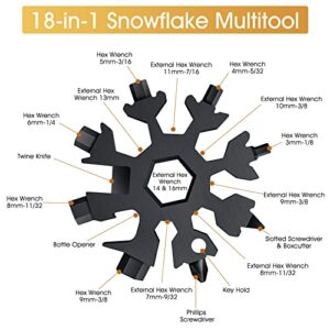 Stocking Stuffers Christmas Gifts for Men - 18-in-1 Snowflake Multitool - Cool Gadgets Mens Gifts for Dad Boyfriend Husband Him - Bottle Opener/Flat Phillips Screwdriver/Wrench for Camping, Repairing