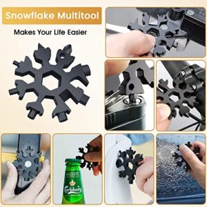 Stocking Stuffers Christmas Gifts for Men - 18-in-1 Snowflake Multitool - Cool Gadgets Mens Gifts for Dad Boyfriend Husband Him - Bottle Opener/Flat Phillips Screwdriver/Wrench for Camping, Repairing