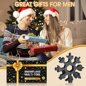 Stocking Stuffers Christmas Gifts for Men - 18-in-1 Snowflake Multitool - Cool Gadgets Mens Gifts for Dad Boyfriend Husband Him - Bottle Opener/Flat Phillips Screwdriver/Wrench for Camping, Repairing