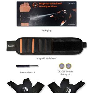 Gifts for Men/Dad, Cool Gadgets for Men, Calmsen Magnetic Wristband with LED Flashlight Gloves, Stocking Stuffers for Men, tool for Husband/Boyfriend/Grandpa on Christmas Day , Father Day，Birthday