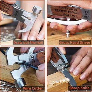 Christmas Gifts for Dad from Daughter Son Kids 12 in 1 Multitool Hammer Cool Gadgets Stocking Stuffer Gifts for Men Him Birthday Anniversary Thanksgiving Gifts Ideas for Father (with Gifts Box)