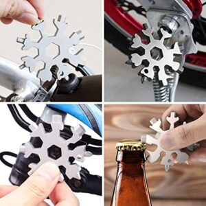 Stocking Stuffers Gifts for Men, KEEDAS 18-in-1 Snowflake Multi Tool Bottle Opener/Flat Phillips Screwdriver Kit/Wrench, Cool Gadgets for Men, Gifts for Dad on Fathers Day, Unique Christmas Gifts