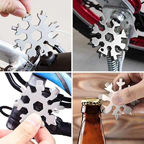 Stocking Stuffers Gifts for Men, KEEDAS 18-in-1 Snowflake Multi Tool Bottle Opener/Flat Phillips Screwdriver Kit/Wrench, Cool Gadgets for Men, Gifts for Dad on Fathers Day, Unique Christmas Gifts