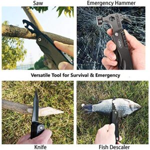 Camping Hammer Multitool Stocking Stuffers for Men Dad, 14 in 1 Mini Hammer Camping Gear Survival Tool for Men, DIY Handyman(hammer)