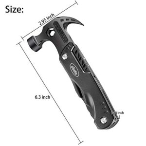 Camping Hammer Multitool Stocking Stuffers for Men Dad, 14 in 1 Mini Hammer Camping Gear Survival Tool for Men, DIY Handyman(hammer)