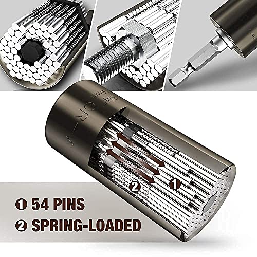 PASTACO Super Universal Socket Tools Gifts for Men- Christmas Stocking Stuffers Socket Set with Power Drill Adapter GadgetsTool Gifts for Dad Him Boyfriend Women Husband Handy DIY Tool (7-19mm)