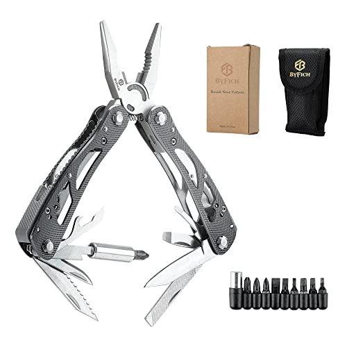 22-in-1 Multitool Pliers with Safety Locking Pocket Knife with Durable Nylon Sheath for Outdoor, Fishing, Camping, Ideal Gifts for Father, Husband, Boyfriend Stocking Stuffers Christmas Gifts for Men