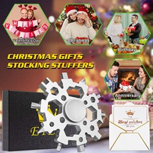 Stocking Stuffers for Men Dad Husband Adults,22 in 1 Snowflake Multitool,Cool Gadgets for Christmas Men Gifts,Multitool for Cycling,Skiing,Outdoor,Office