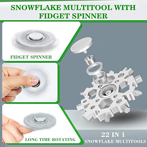 Stocking Stuffers for Men Dad Husband Adults,22 in 1 Snowflake Multitool,Cool Gadgets for Christmas Men Gifts,Multitool for Cycling,Skiing,Outdoor,Office