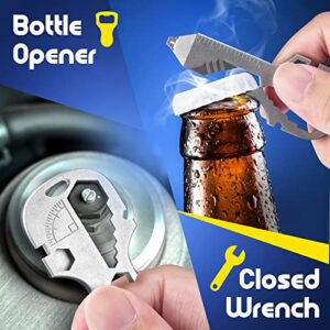 Stocking Stuffers for Men Keychain Multitool - Key Shaped Pocket EDC Tool Christmas Gifts for Men Women Dad Adult Husband Cool Outdoor Portable Gadgets with Drill Drive Screwdriver Bottle Opener Ruler