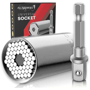 Universal Socket Tools Stocking Stuffers for Men Under 10 Dollars Gadgets Grip Power Drill for Car Ratchet Socket Set Wrench Cool Stuff Valtentines Gift for Husband Gifts Sets for Him Dad (7-19mm)