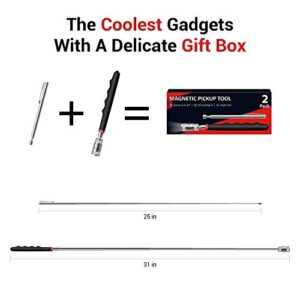 LED Light Magnet Pickup Tool Set - Gift for Men Christmas Gift Stocking Stuffers Birthday Gift Idea Cool Gadgets for Men Him Dad Husband LED Light Magnet Grabber Tool for Men Who Have Everything