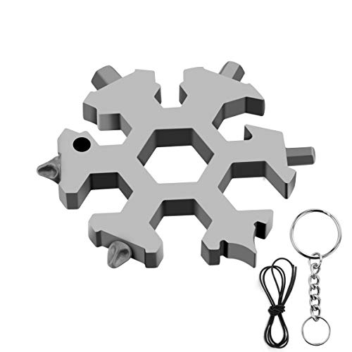 19-In-1 Snowflake Multitool, Stocking Stuffers for Men, Christmas Gifts for Men Women,Tools for Men,Cool & Unique Birthday Gifts for Dad Husband Boyfriend, Gadget Mens Gifts Ideas,Snowflake Multi Tool