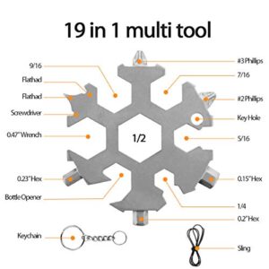 19-In-1 Snowflake Multitool, Stocking Stuffers for Men, Christmas Gifts for Men Women,Tools for Men,Cool & Unique Birthday Gifts for Dad Husband Boyfriend, Gadget Mens Gifts Ideas,Snowflake Multi Tool