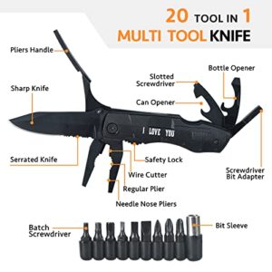 Multitool Pliers Folding Pocket Knife-Including Nylon Bag and Gifts Box,Stocking Stuffers for Men, Christmas Gifts for Men Dad，Multitool Cool Gadgets Practical Gifts