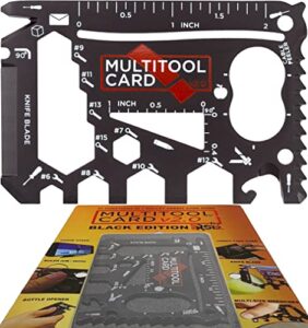 37-in-1 wallet tool card gift. black credit card bottle opener multitool with multifunction tools. best stocking stuffer gifts for men, dads, husbands, handymen & outdoor enthusiasts