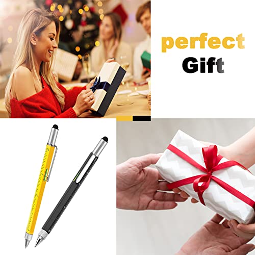 Multitool Pen - Multi-tool DIY Tool, Unique Gadget With Screwdriver Pen, Touchscreen Stylus,Ruler,Bubble Level,Stocking Stuffers Gifts for Carpenter,Dad, Valetentine's Day, Father' Day, Boyfriends