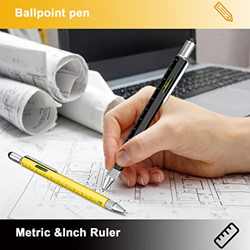 Multitool Pen - Multi-tool DIY Tool, Unique Gadget With Screwdriver Pen, Touchscreen Stylus,Ruler,Bubble Level,Stocking Stuffers Gifts for Carpenter,Dad, Valetentine's Day, Father' Day, Boyfriends