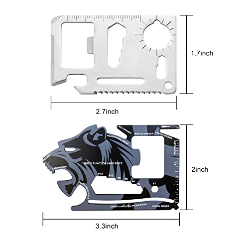 BCHARYA 29 in 1 Wallet Tool Card Set, 2 Tools in 1 Pack, Survival Tactical Credit Card Multitool, Cool Gadget and Stocking Stuffers for Men, Teens, Him, Husband, Dad