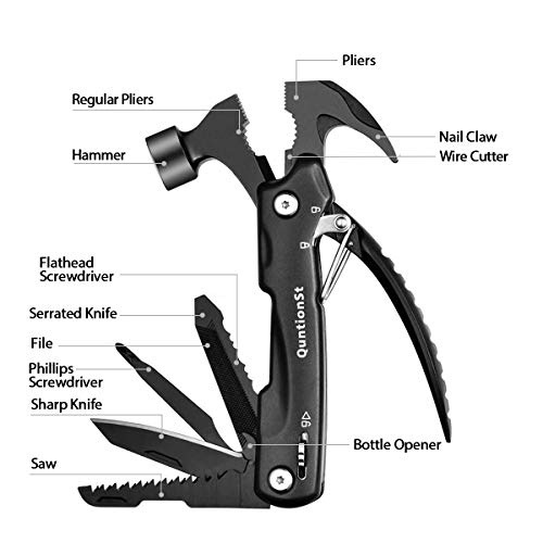 Gift for Men Dad Husband Brother Boyfriend Boys, Hammer Multi-Tool, Personalized Men Gift for Christmas Present Stocking Stuffer, Cool Birthday Gift Idea for Men Adult Son,12-in-1 Hammer Multitool