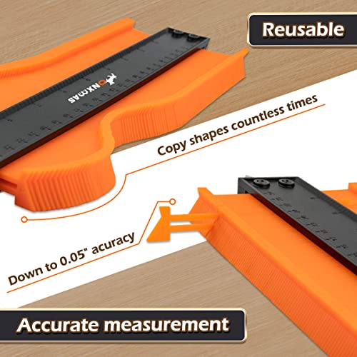 Contour Gauge Profile Tool 10inch, Men Gifts for Dad Boyfriend Husband, Shape Duplicator Flooring Tools for Woodworking-DIY Carpenter, Anniversary Birthday Gift Ideas for Him Grandpa,Cool Gadgets